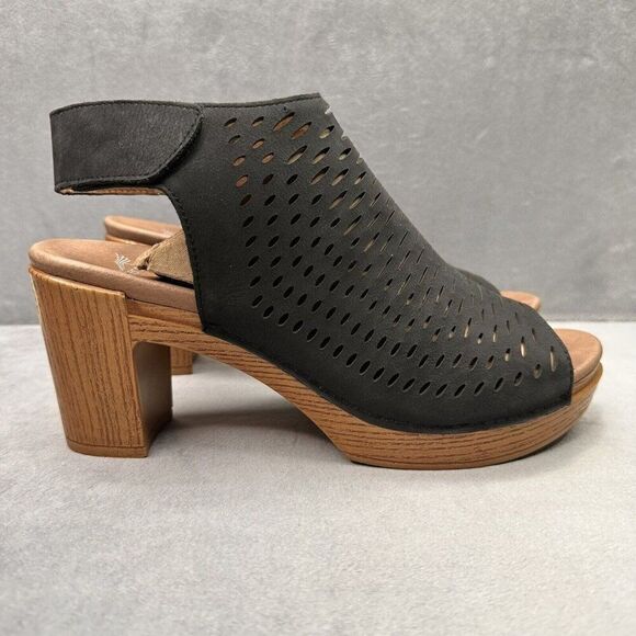 Dansko Danae Womens Size 41 (10.5-11) Sandals Slingback Black Leather Open Toe - Picture 1 of 9